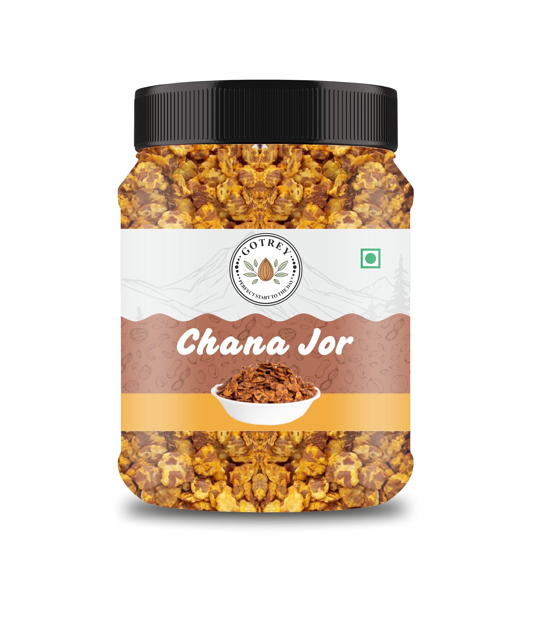 Roasted Chana Jor Garam Healthy Snack for Kids & Adults | Crispy Channa Namkeen, High Protein, Gluten Free | Vegan Jain Snack with Sea Salt & Hing | 250gm