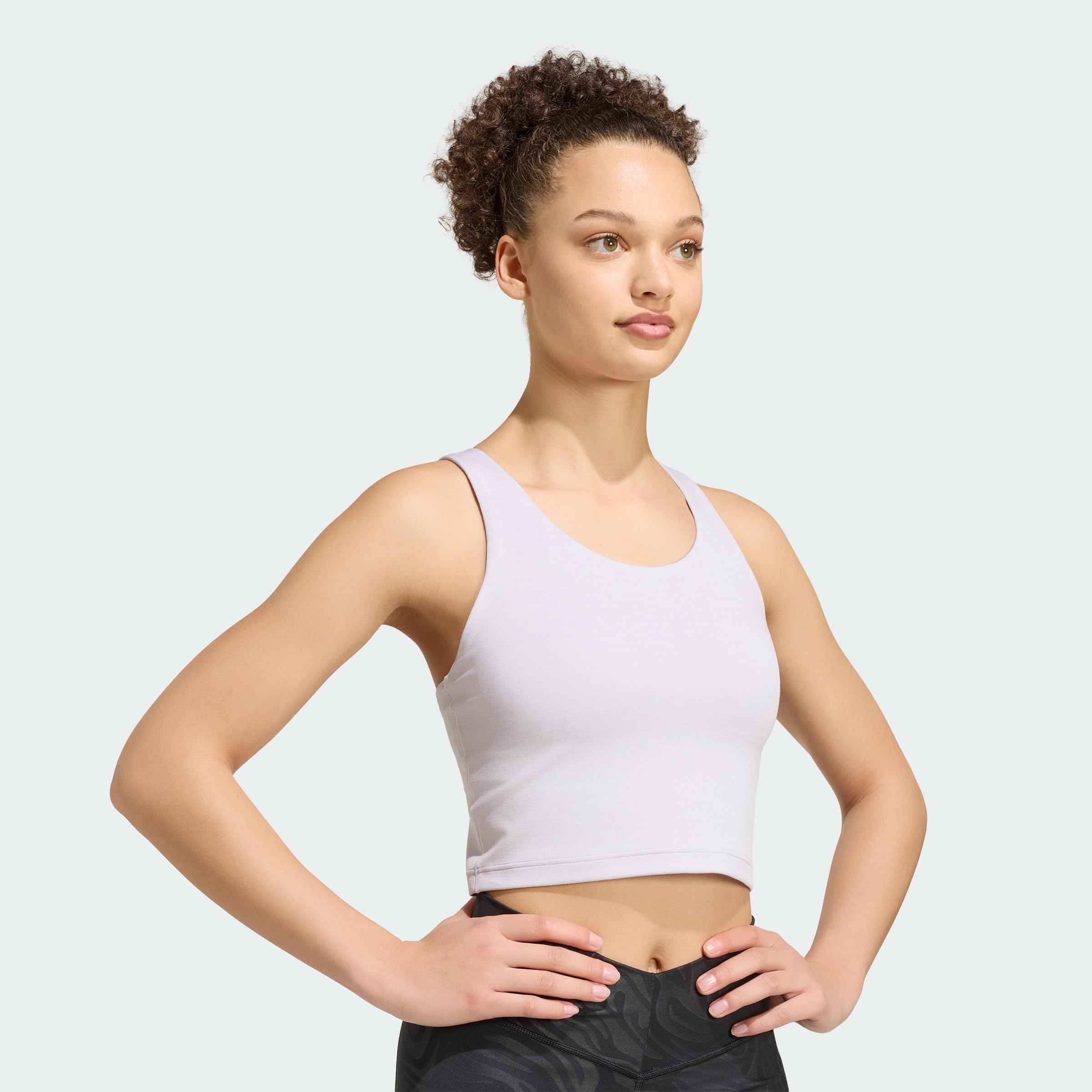 adidas Kobiety All Me Medium Support Tank Bra, FROZEN PURPLE MEL., L