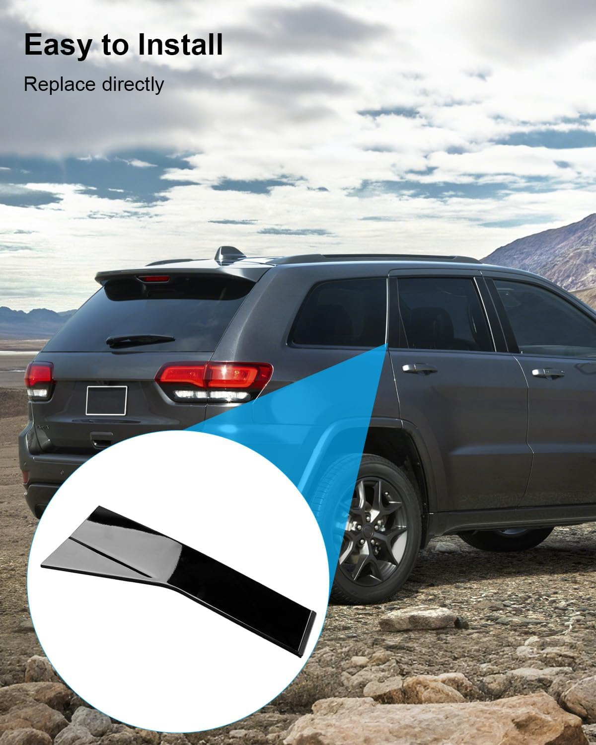 Right Rear Door C Pillar Trim Window Cover Trim Applique Fit for Jeep Grand Cherokee 2011-2021 Replace 57010448 57010448AK 57010448AJ