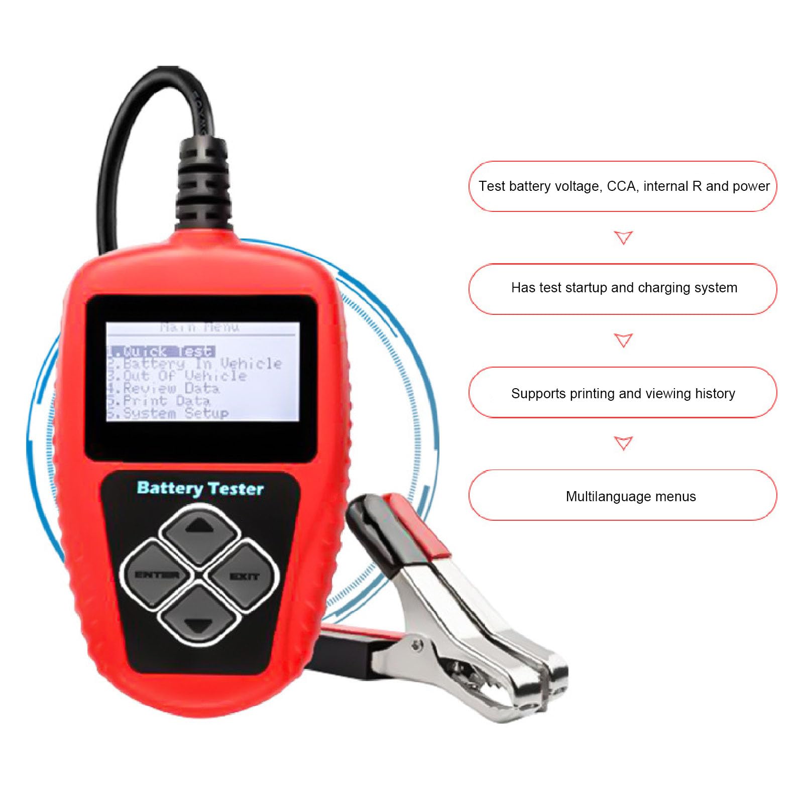 Probador de batería de coche 12V CCA 100 a 2000 220AH probador de carga automotriz Digital Analizador de batería herramienta de prueba de carga de arranque