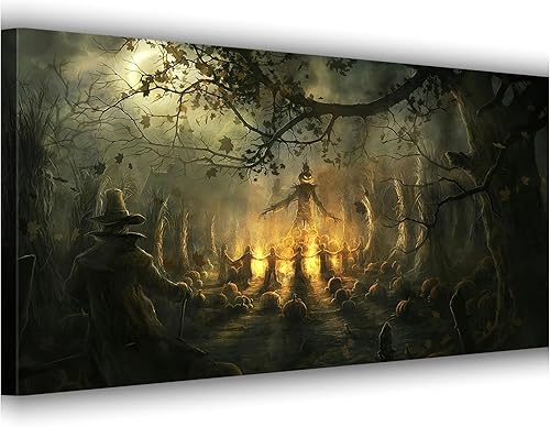 ZKBX - Arte de pared de calabaza para fiesta de Halloween, decoración de granja de terror, decoración de granja de terror, regalo para familiares o