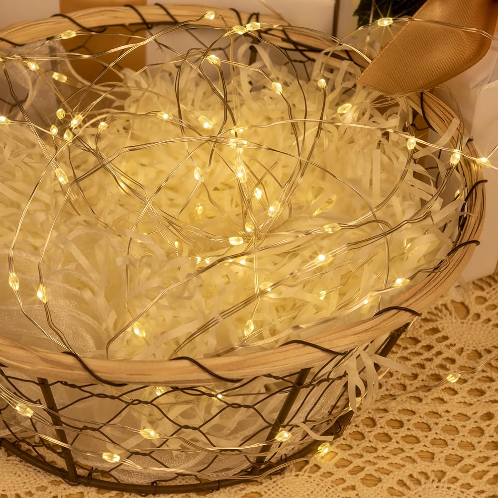LED Lichterkette – 200 m Silberdraht, warmweiß, wasserdicht, mit Fernbedienung – für Innen & Außen: Weihnachtsbaum, Terrasse, Garten, Pflanzen & mehr