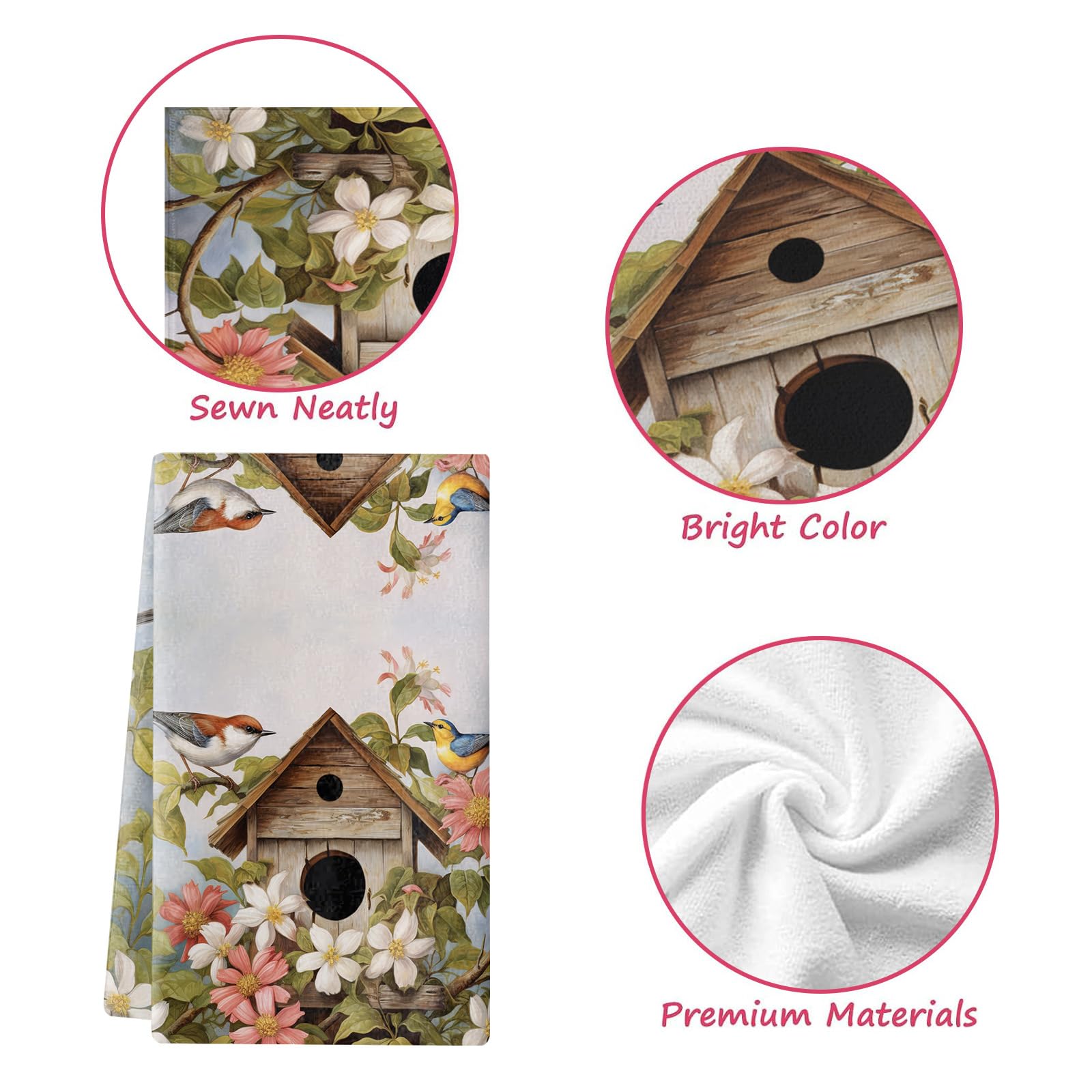 Trapos Cocina Hojas Verdes Rosas Paños de Cocina Microfibra Paños Cocina Suaves Lavable Toallas Reutilizables Absorbentes Baño Pañuelo de Mano Trapos de Cocina 2 Piezas (44x74 cm)