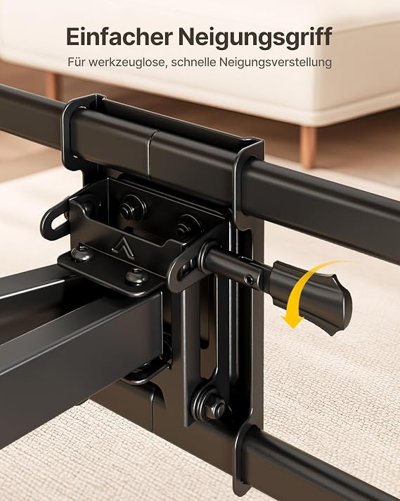monTEK Solide TV Wandhalterung für 37–90 Zoll bis 75kg Max VESA 600x400mm Werkzeuglose Neigung Schwenkbar Vollbewegliche Fernseher Halterung mit Doppelten Gelenkarmen Stabile 4-Fache Tragkraft