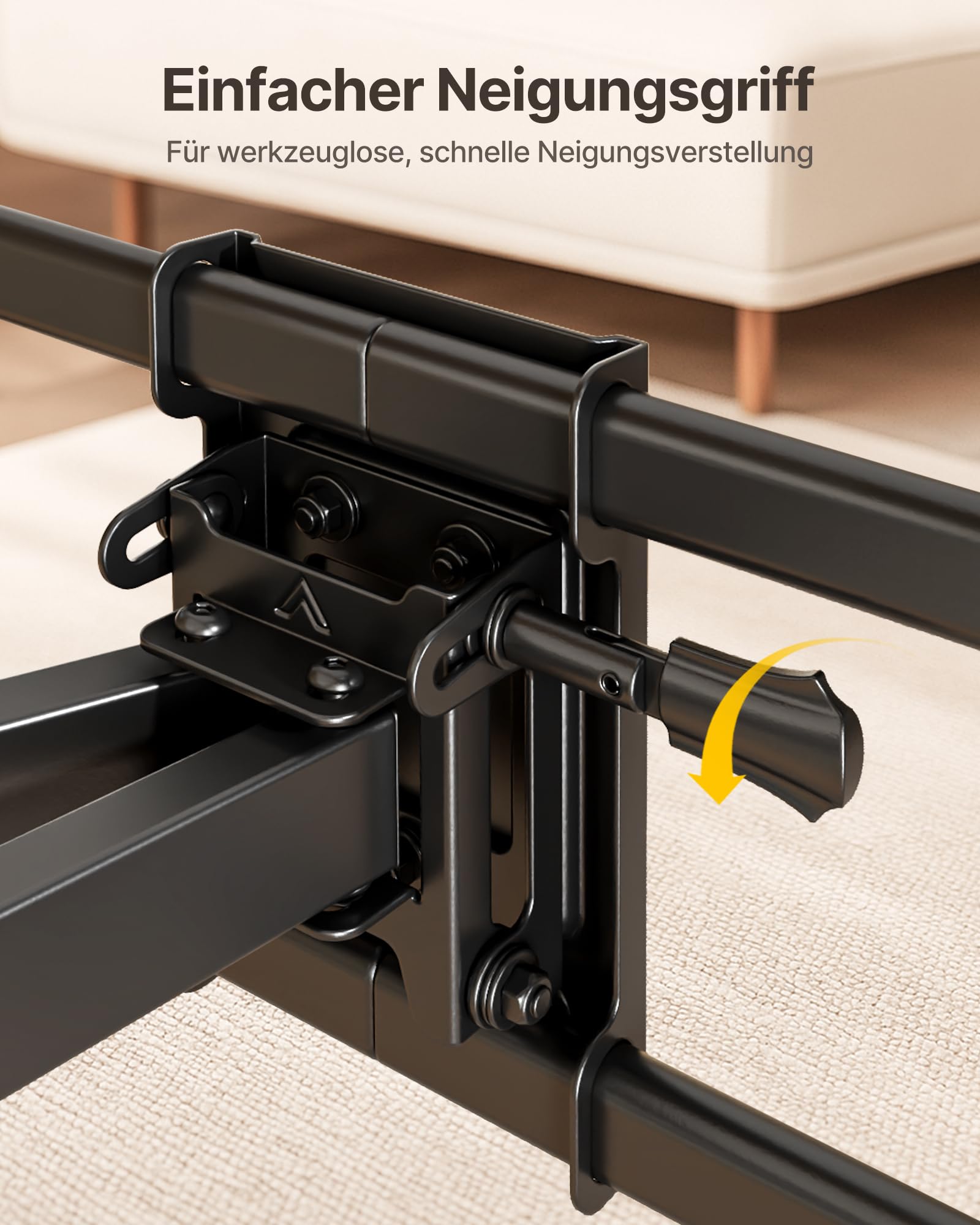 monTEK Vollbewegliche TV Wandhalterung für 37–90 Zoll Fernseher bis 75 kg | Werkzeuglose Neigung, Schwenkbar Wandhalterung Fernseher mit Doppelten Gelenkarmen, Ausziehbar, Stabile, Max. VESA 600x400 mm