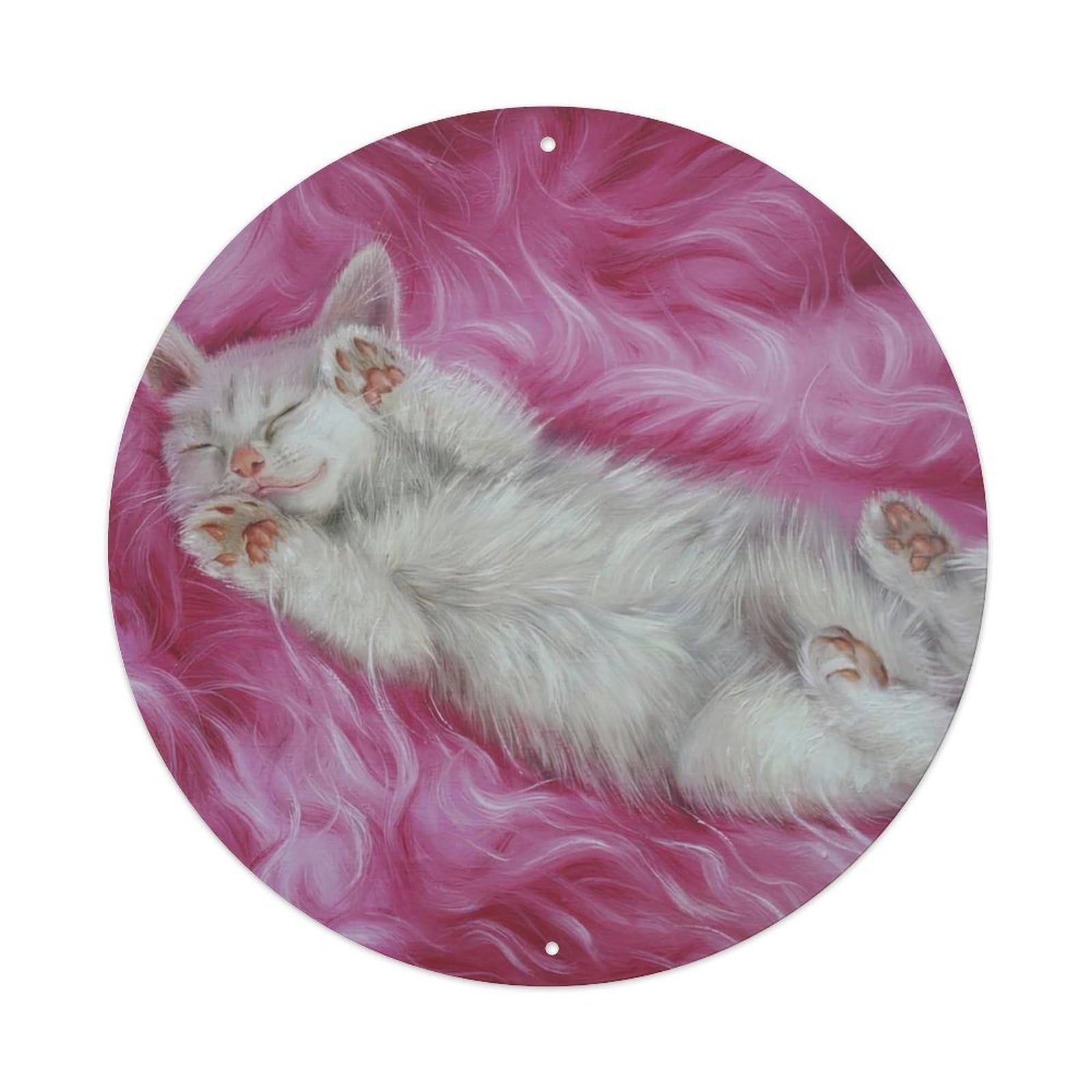Kitten Poster Fantasy Theme Sleeping Cat Metal Tin Sign