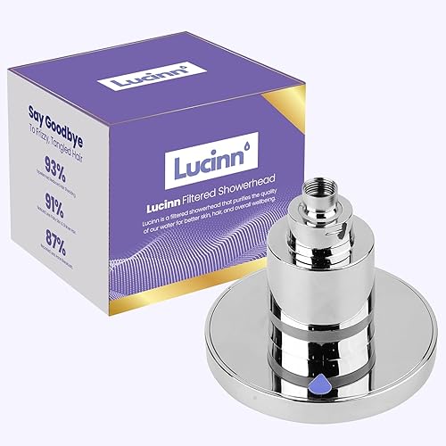 Miniatura 3 de Lucinn Cabezal de ducha Pro Filtered  Cabezal de ducha de alta presión, elimina el 99% de cloro y metales pesados, mejora el cabello y la piel, alta