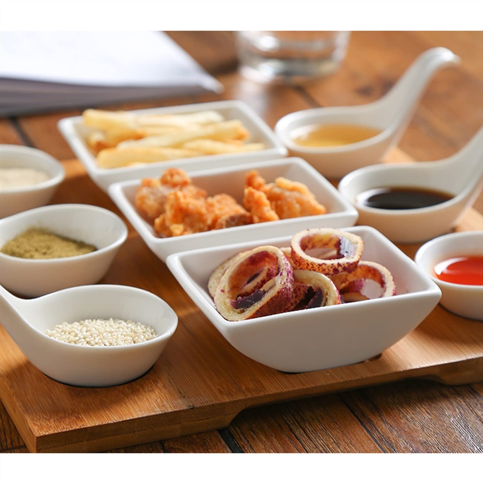 Ciotoline da Snack Piatti for condimenti in ceramica Ciotole for immersione Piatti for antipasti, piatti da portata con vassoio da 25,3 cm for condimenti, antipasti, patatine, salse, noci, frutta, ver