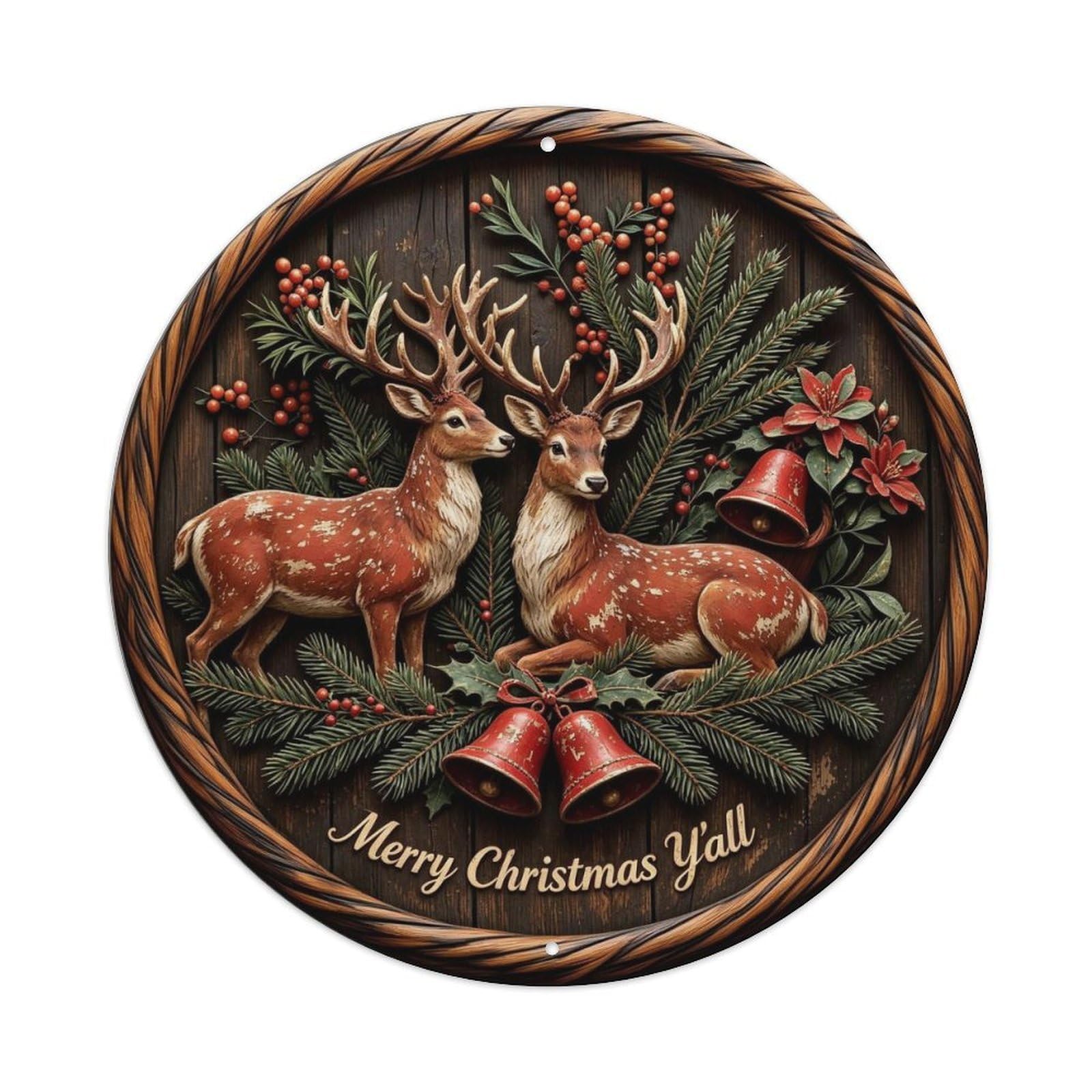 Merry Christmas Y'all Metal Tin Sign Plaque