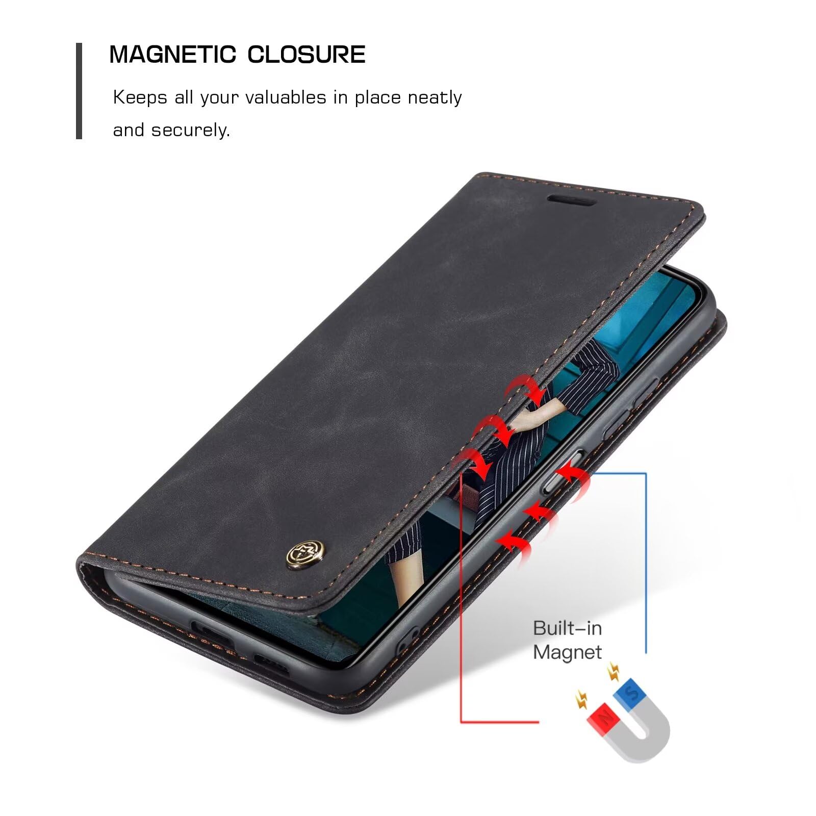 Asuwish Cover Honor X8 4G Con Pellicola Vetro Temperato: Custodia Con Anello Magnetico E Supporto (Nero) - 2