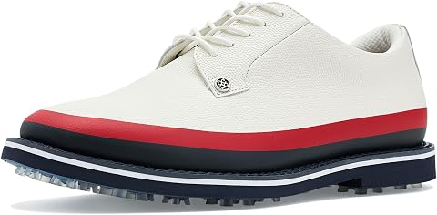 Мужские кроссовки GFORE Gallivanter Tuxedo Stripe Leather Golf Shoes, цвет: Зелёный