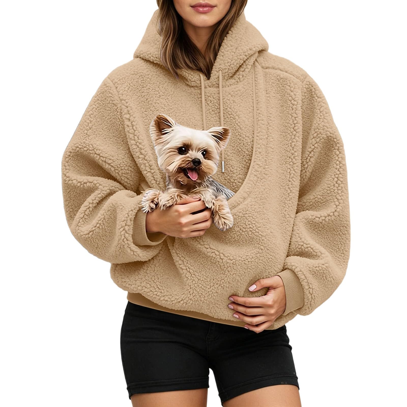 Pet Pouch Hoodie Oversized Pullover for Cats and Small Dogs