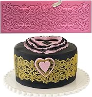 Vista 8 de Azúcar joyas comestibles encaje pastel encaje estera en relieve chandelilac textura fondant impresión estera de encaje corona tiara decoración molde