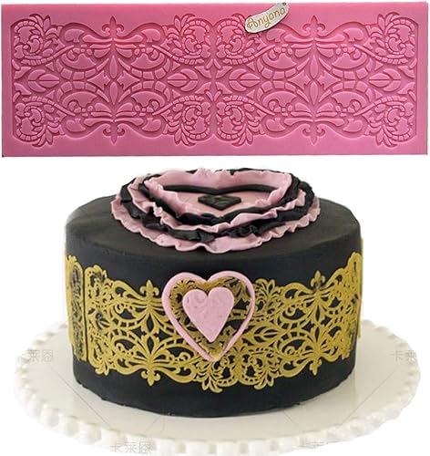 Miniatura 7 de Anyana pastel de encaje de boda comestible silicona hornear encaje Mat fondant impresión textura encaje decoración molde azúcar artesanía glaseado