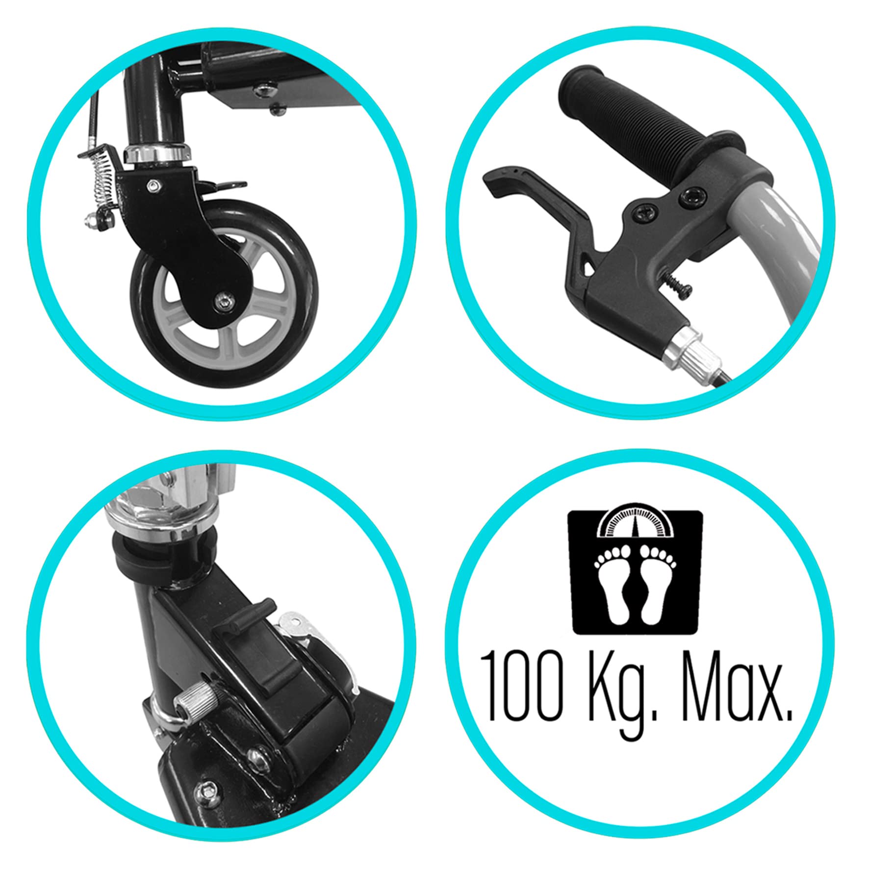 TROTTINETTES Technical SKIDS Control- Swing Carbon, Czarny