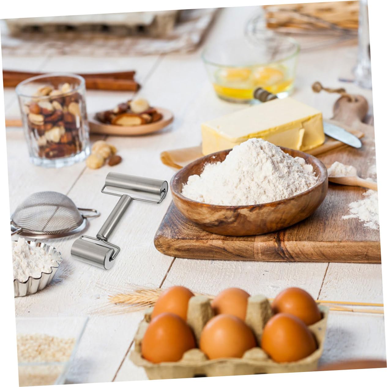 Équipement de boulangerie, rouleau à pâtisserie, ustensiles de cuisine antiadhésifs, 2 bâtons de pâtisserie en acier inoxydable, surface lisse, argent