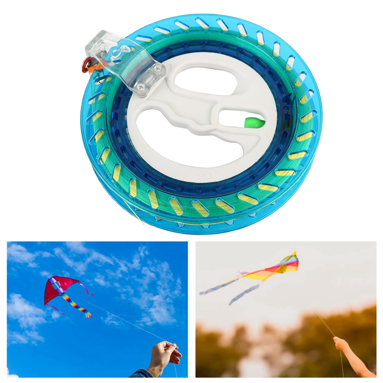 Exquisite Blue Handle Kite Reel Gift for Children Lightweight Design with Steel Ball Bearing Locking Device