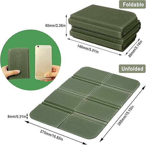 Miniatura 2 de plplaaoo Alfombrilla plegable impermeable de espuma XPE para sentarse, portátil, plegable, ultraligera, para exteriores, asiento de campamento,