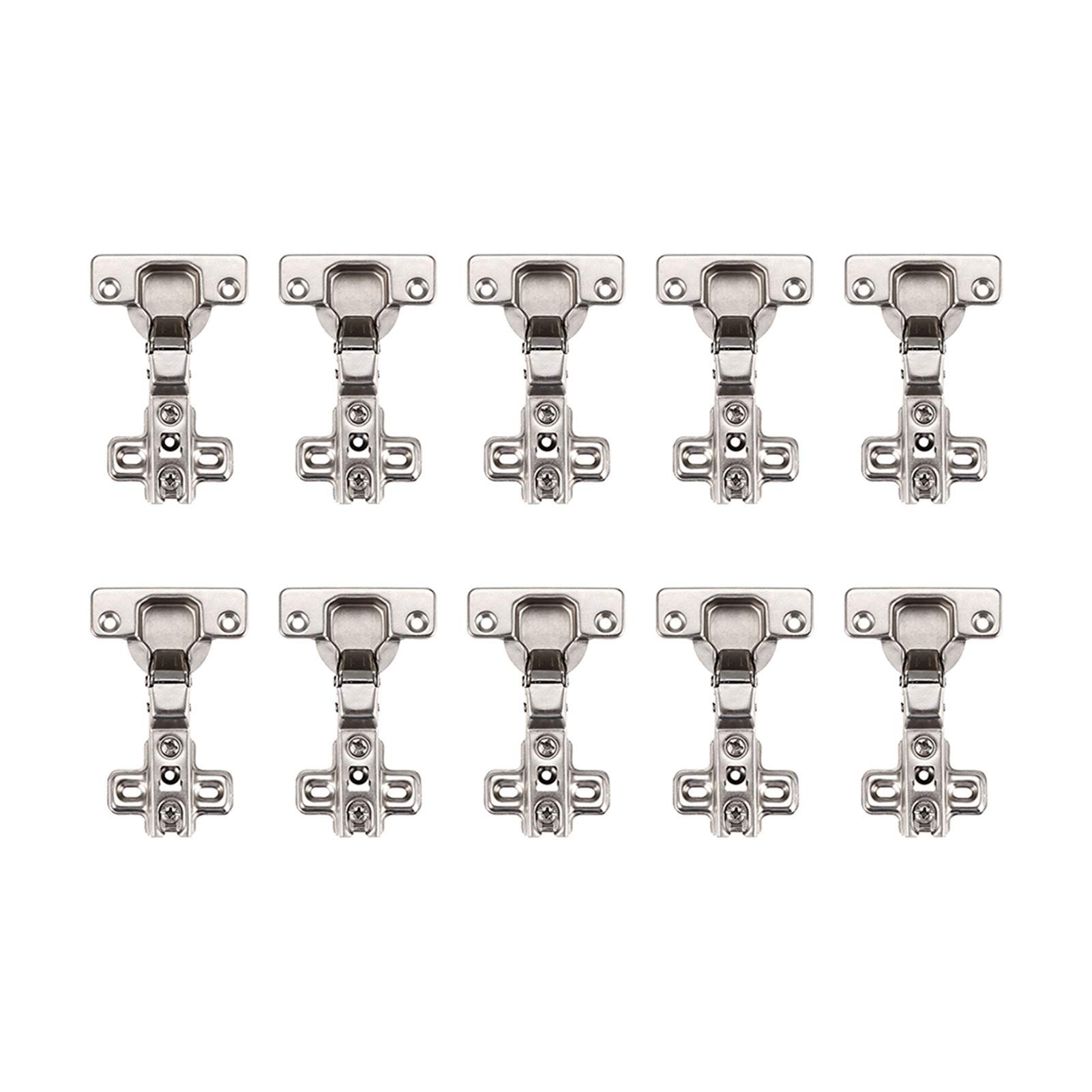 10pcs Hinges, Cold Rolled Nickel Plated Steel, Cabinet Hinges, Hydraulic Damping Hinges, Concealed Hinges, Soft Close, Closet Bookcases.(A 10pcs)