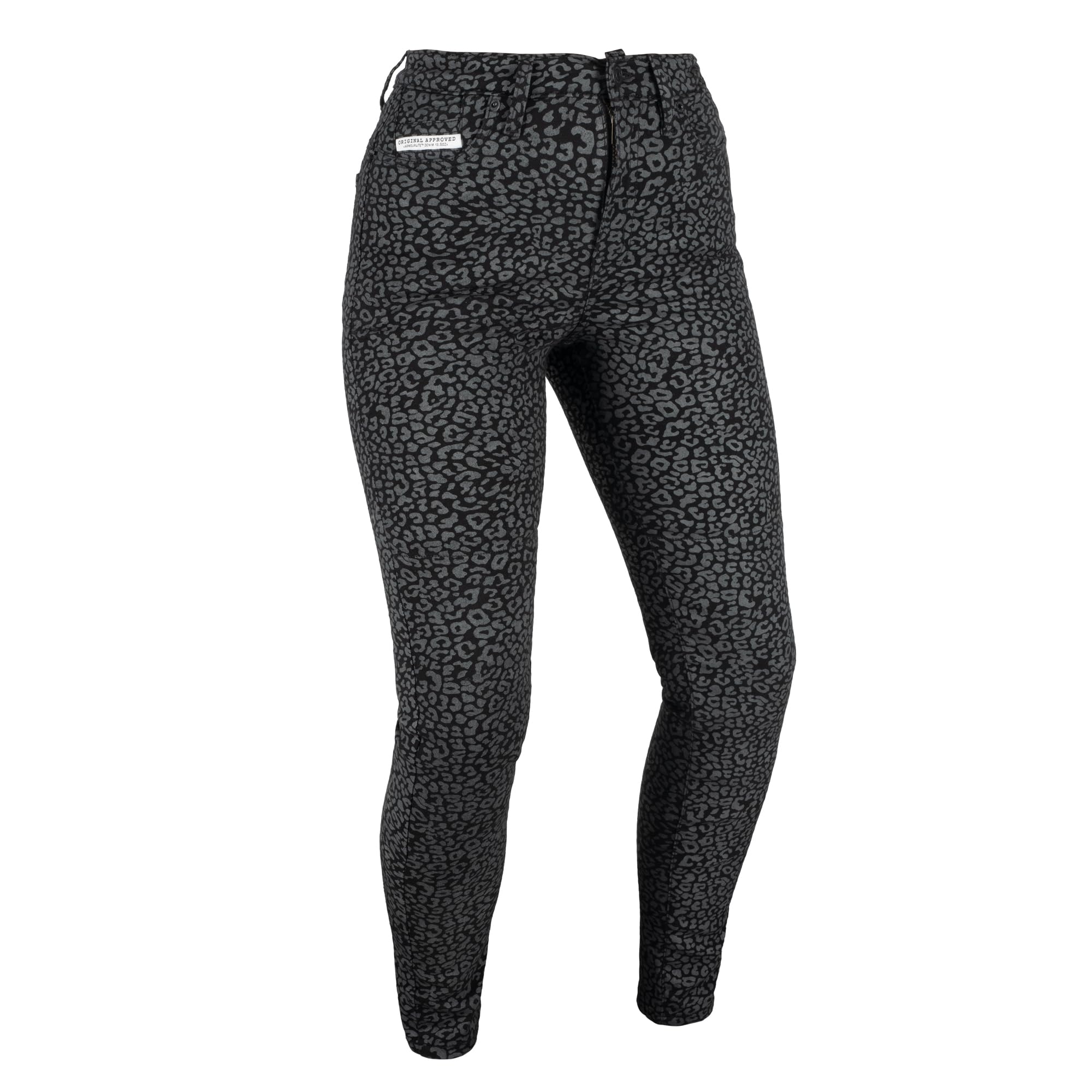 Oxford Women's Original Approved AA Super Stretch Motorcycle Jeans, Leopard, Regular, 12