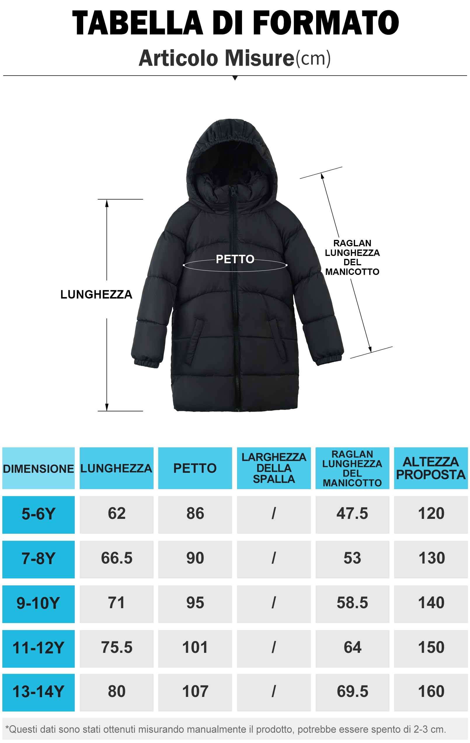 maoo garden Piumino Pesante Imbottita Inverno Cappotto Bambina e Ragazza Foderata in pile Spesso Resistente all'acqua