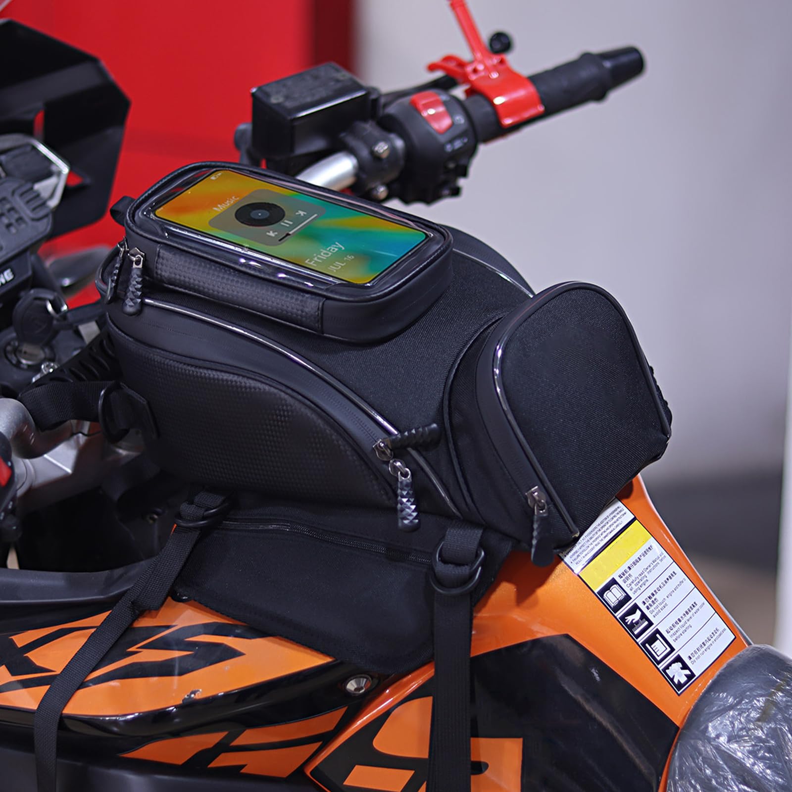 Motorrad Tankrucksack für KTM 390 Adventure/Adventure SW/Duke Multifunktional Tanktasche Motorrad Touring Klarsichtfenster für Handy