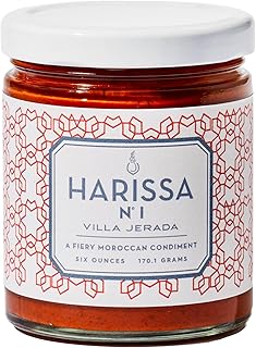 Villa Jerada, Harissa, 6 oz, Fiery Moroccan Hot Sauce with Preserved Lemon, The Perfect Amount of Savory, Tang, and Spice to Any Meal (HARISSA - 1 JAR)