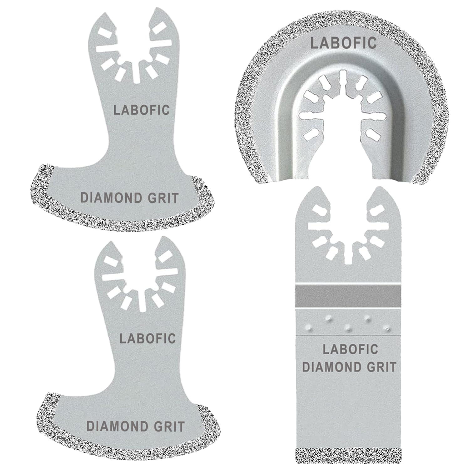 4Pcs Diamond Oscillating Tool Blade Set, Multi Tool Mortar Cutting Saw Blades for Grout Removal, Cleaning Mortar, Soft Tile Cut