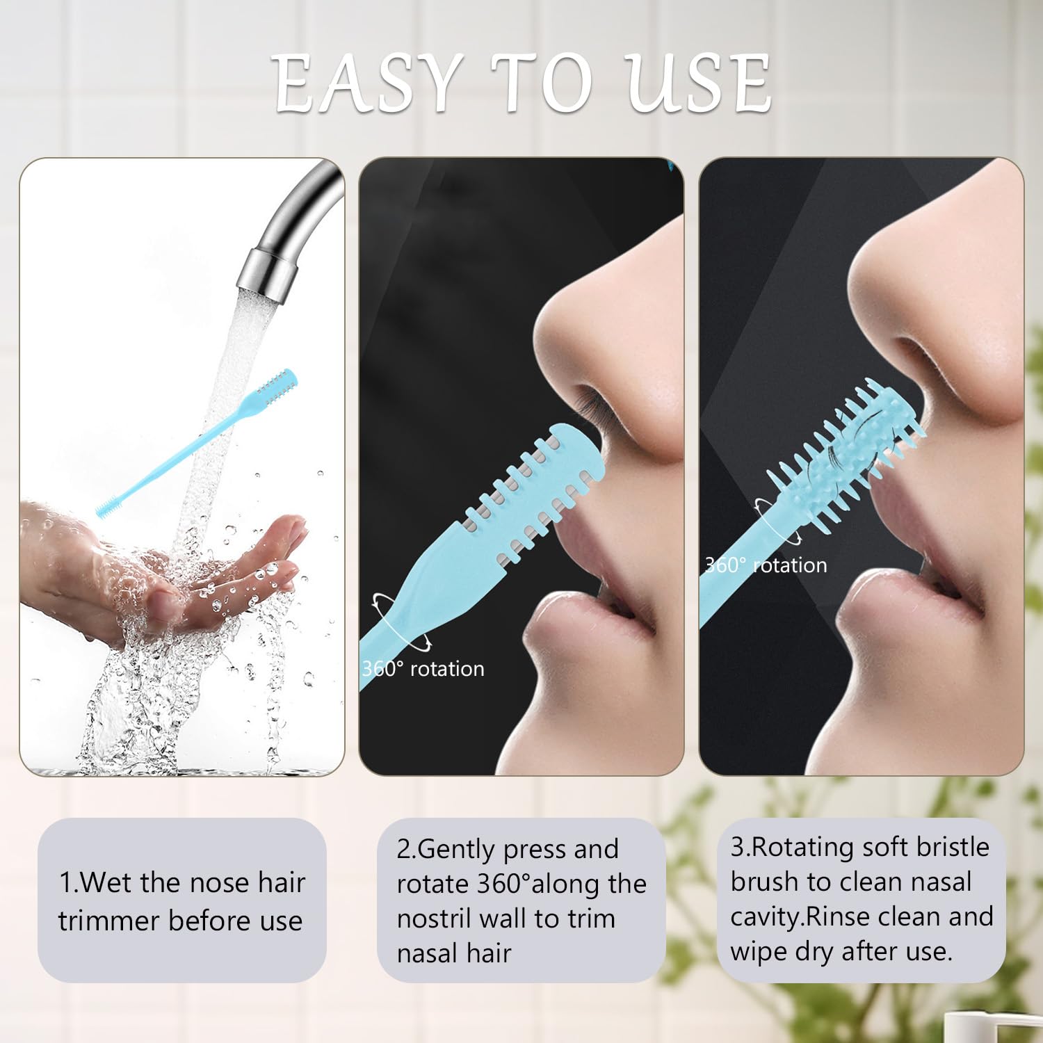 JIAOYANG 5Pcs 2-in-1 Nose Hair Trimmer for Men Women: 2026 New Portable Double Sided 360° Rotating Nasal Hair Cutter for Women Home Travel (Multicolor) - 5