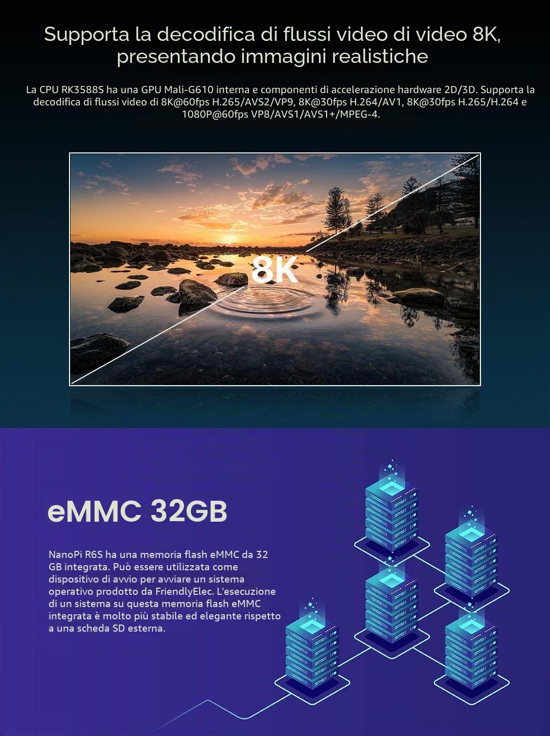 youyeetoo NanoPi R6S Mini Router con custodia in metallo,6TOPS NPU, supporto openwrt Docker, tre porte Ethernet, RK3588S Scheda di sviluppo,USB3.0 HDMI, M.2 NVMe Storage (8G/32G con alimentazione PD)