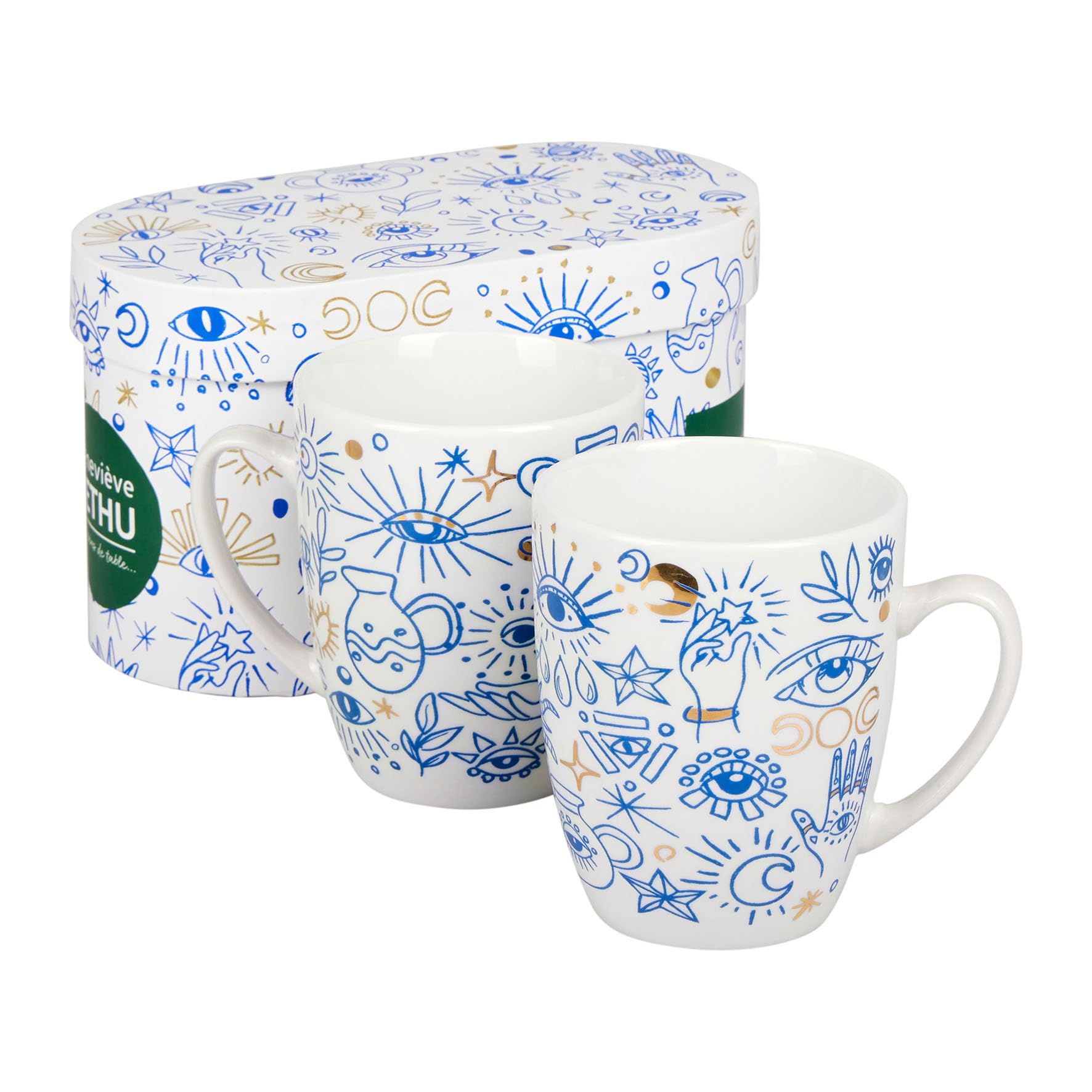 Tazza Da Colazione 35 Cl Geneviève Lethu | Caravalca In Porcellana | Decoro Ispirato Ai Viaggi | Ø 9 Cm, H 10 Cm - 3