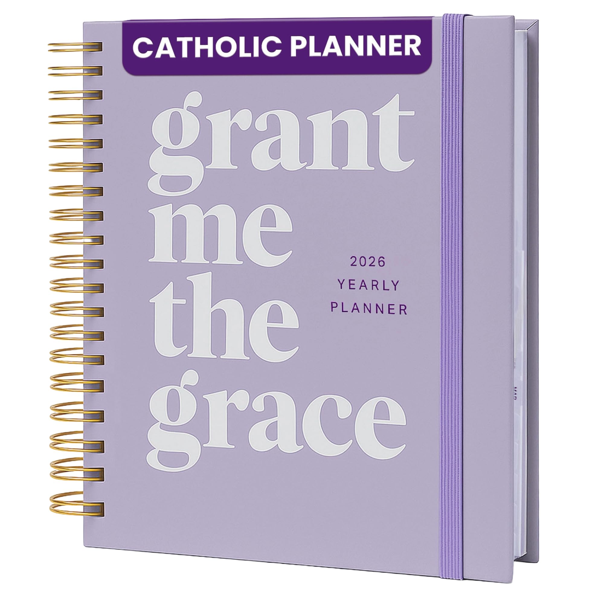 Blessed is She 2026 Yearly Catholic Planners for Women - 8"x10" Purple Big Spiral Bound Catholic Liturgical Planner, Christian Gifts for Women Faith,
