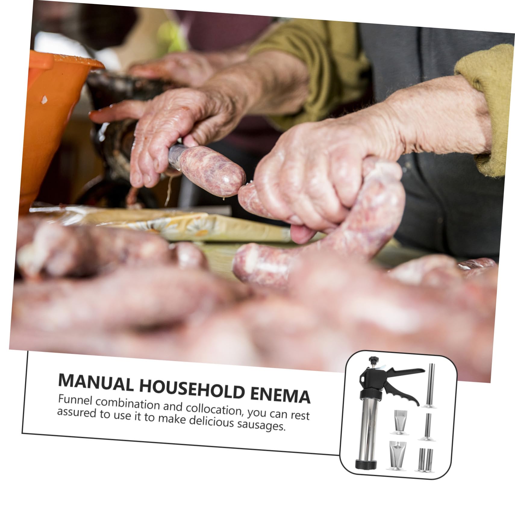 TOYANDONA Insaccatrice Manuale per Salsicce Tubo Utile per Insaccatura Manuale Fornitura per Produzione Salsicce Gadget da Cucina
