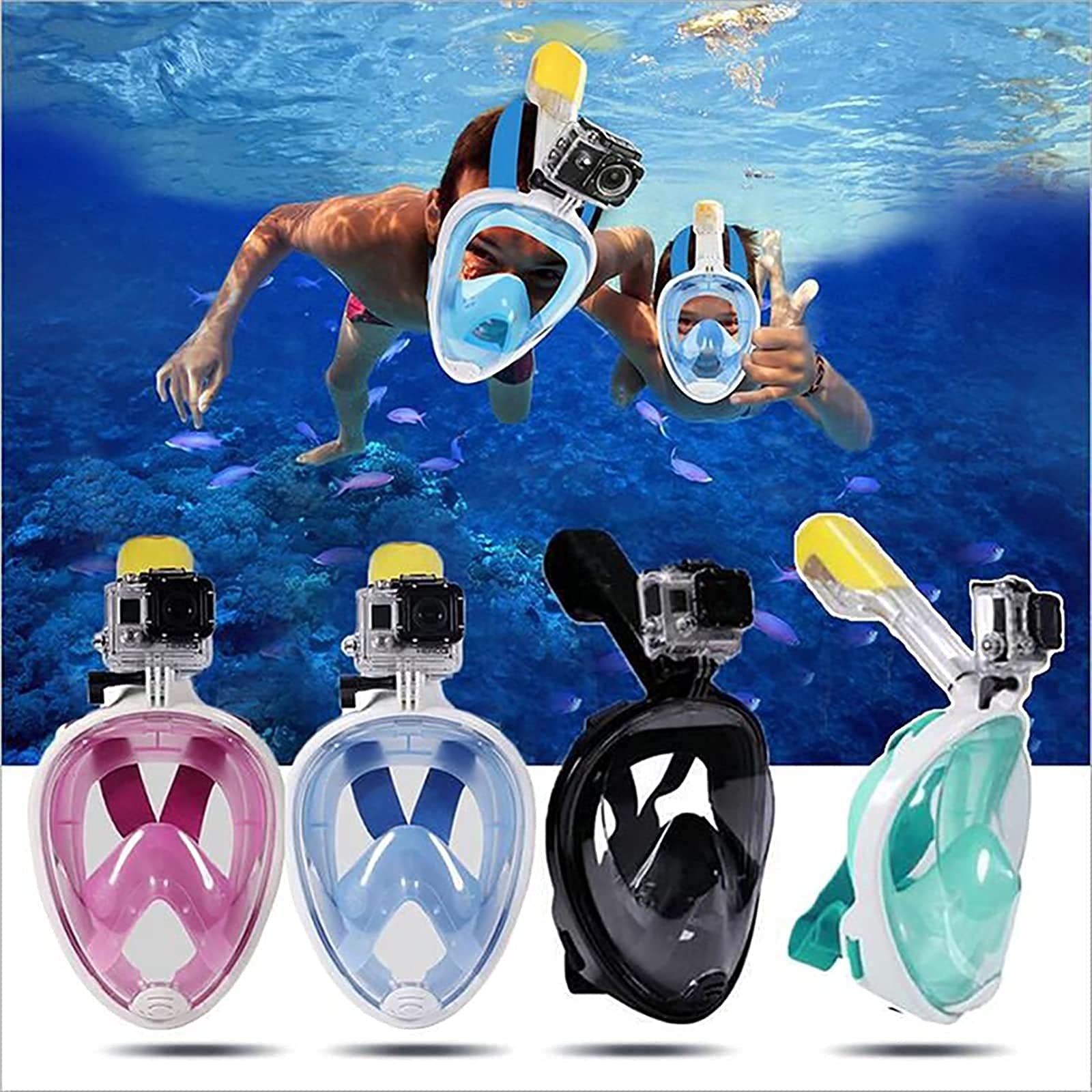 Masque De Plongée avec Tuba, Masque De Plongée sous-Marine, Lunettes Antibuée, Lunettes De Plongée sous-Marine, Natation, Ensemble De Tuba Relaxant Intégral, Noir SM, Noir SM, Noir SM