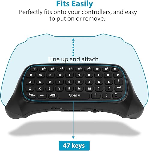 Vista 3 de MoKo Green Backlight Keyboard for Xbox One Controller, Xbox Series XS, Wireless Gaming Chatpad Keypad with USB Receiver&3.5mm Audio Jack, Xbox