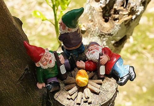 Miniatura 6 de Danmu Gnomos de poliresina, decoraciones de jardín, gnomos de jardín, gnomos de jardín al aire libre, figuras en miniatura, accesorios de jardín de
