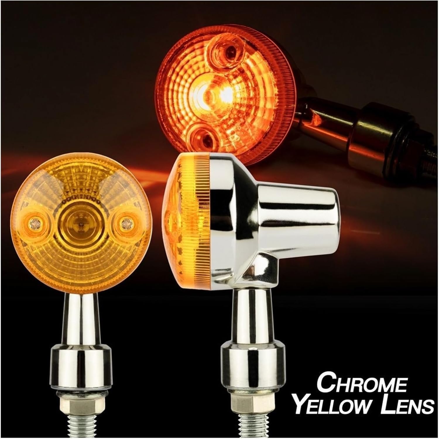 Generic Mini uniwersalne wskaźniki Dla Kawasaki Dla Suzuki Dla Honda Lampa kierunkowskazów 2 szt. Lampa kierunkowskazów motocyklowych Bursztynowe migacze