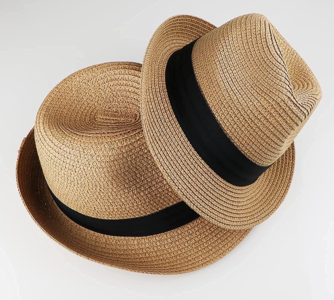 Feng Shui， Dziecięcy kapelusz Fedora ze słomy Sun Beach z krótkim rondem dla chłopców i dziewcząt