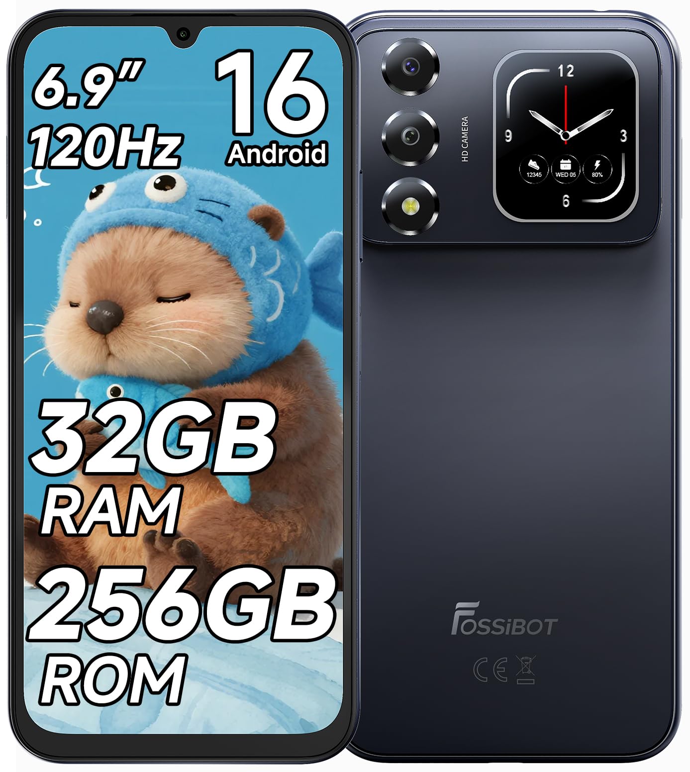 Amazon | FOSSiBOT S7 SIMフリー スマホ 本体 32GB RAM+256GB ROM 最大