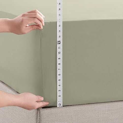 Miniatura 50 de Empyrean Bedding Sábanas de cama para King – Sábanas bajeras de 14 a 16 pulgadas – Sábana bajera de bolsillo profundo tamaño King – Sábana bajera 13