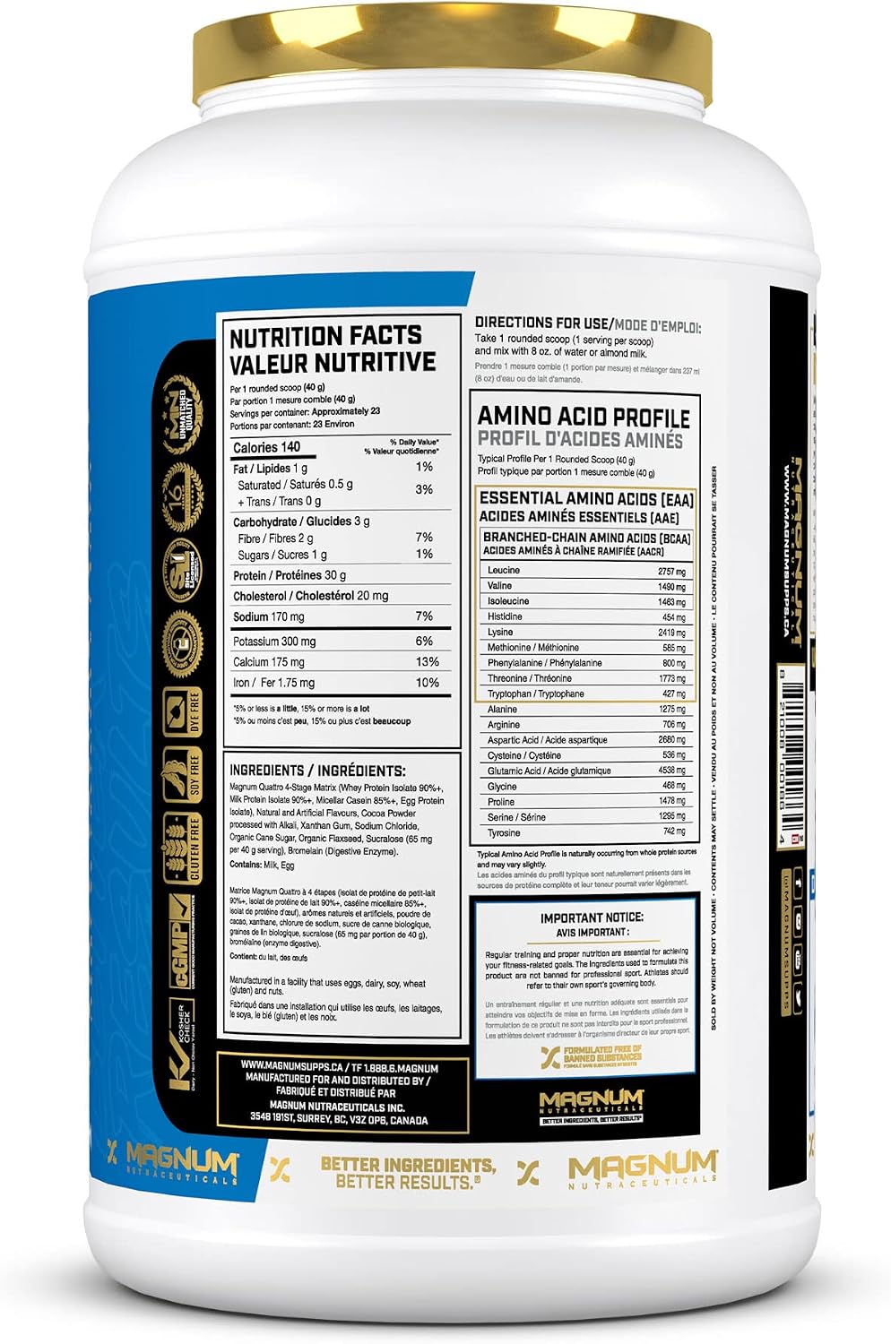 Quattro Chocolate Love Lactose-Free Protein Powder for Men & Women (2 lbs.)