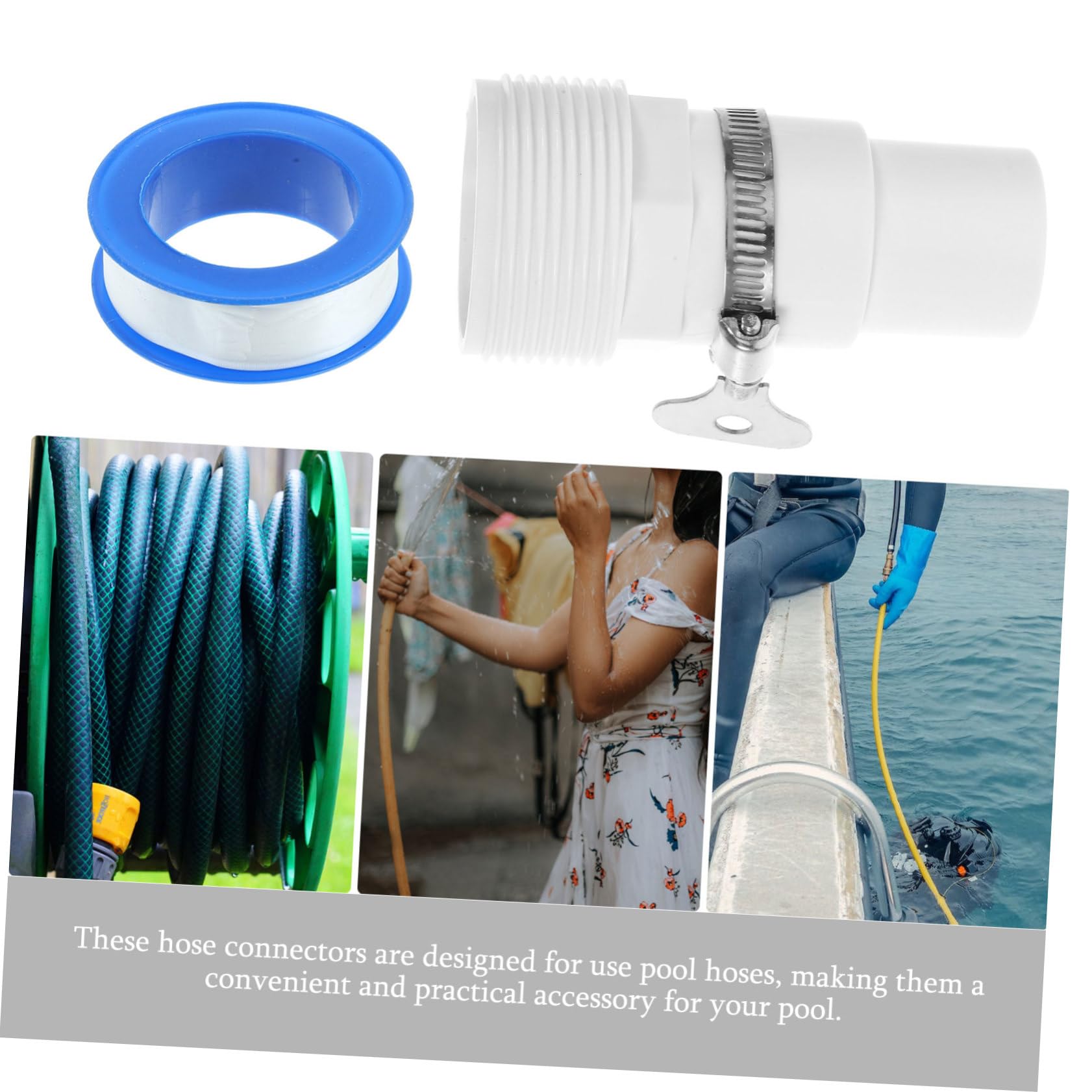 Yardwe 3 Juegos Adaptador De Manguera De Piscina Adaptador Universal De Resistente es De De Piscina De De Repuesto Acero Inoxidable