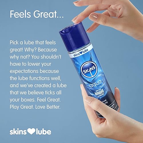 Miniatura 6 de Skins Lubricante a base de agua Aqua - Disfruta de una intimidad natural duradera con lubricante hipoalergénico de 4.4 onzas