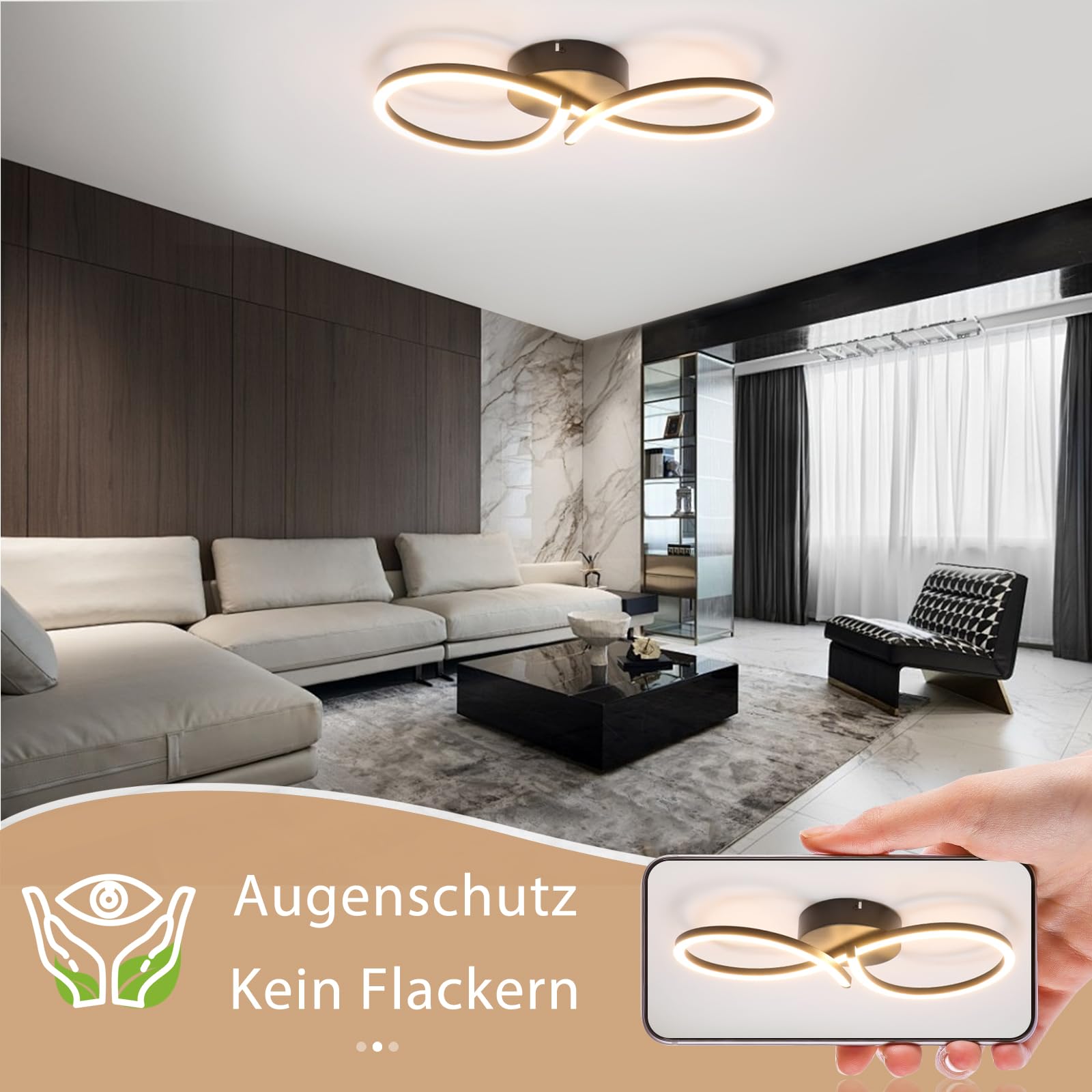 Homefire plafondlamp LED plafondlamp slaapkamer - 28W 3000K warm wit ganglamp moderne keukenlamp vierbladige bloem design woonkamer wit metalen plafondlampen voor keuken gang kinderkamer