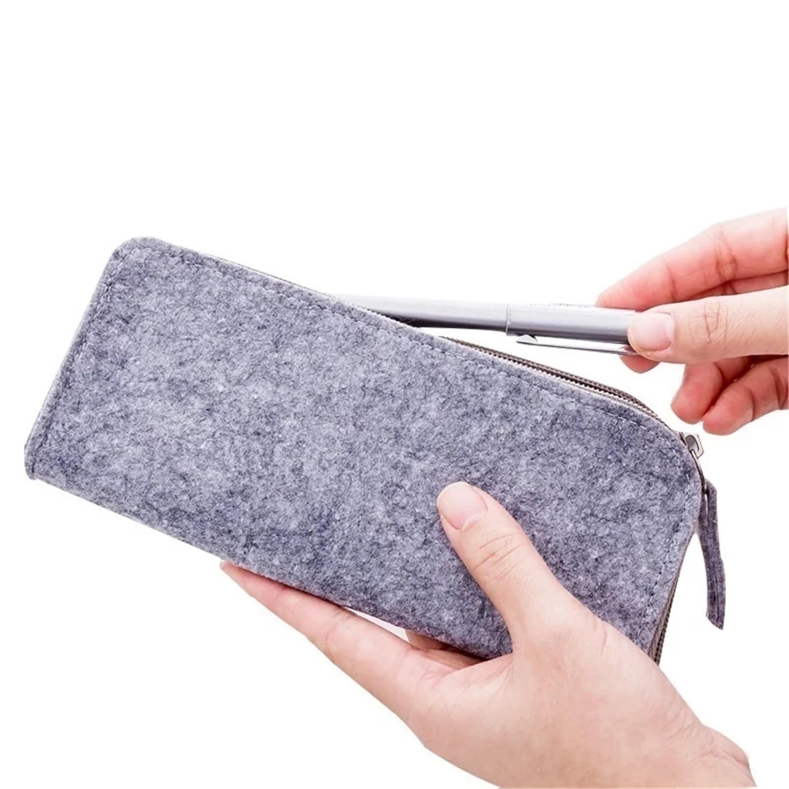 Estuche de lápices de la PC, Bolsa con Cierre Retro, Bolso portátil, papelería Escolar, Suministros de Oficina, 2 uds. para Estudiantes(Grey A)