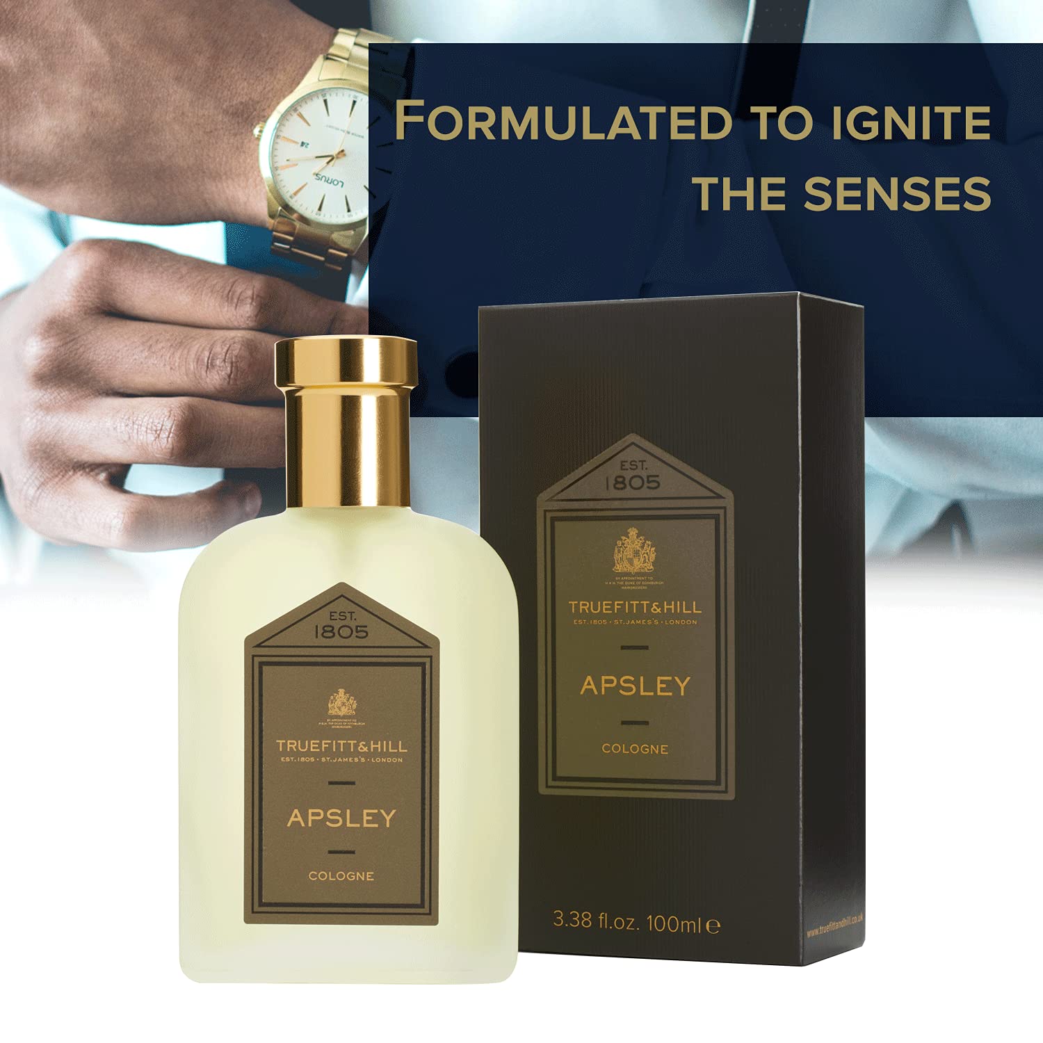 Truefitt & Hill Luxury Cologne - Apsley - Premium Long-Lasting Spice and Wood Men's Fragrance Presented in a Beautifully Etched Traditional Atomizer Bottle - 3.38 oz. - Image 2