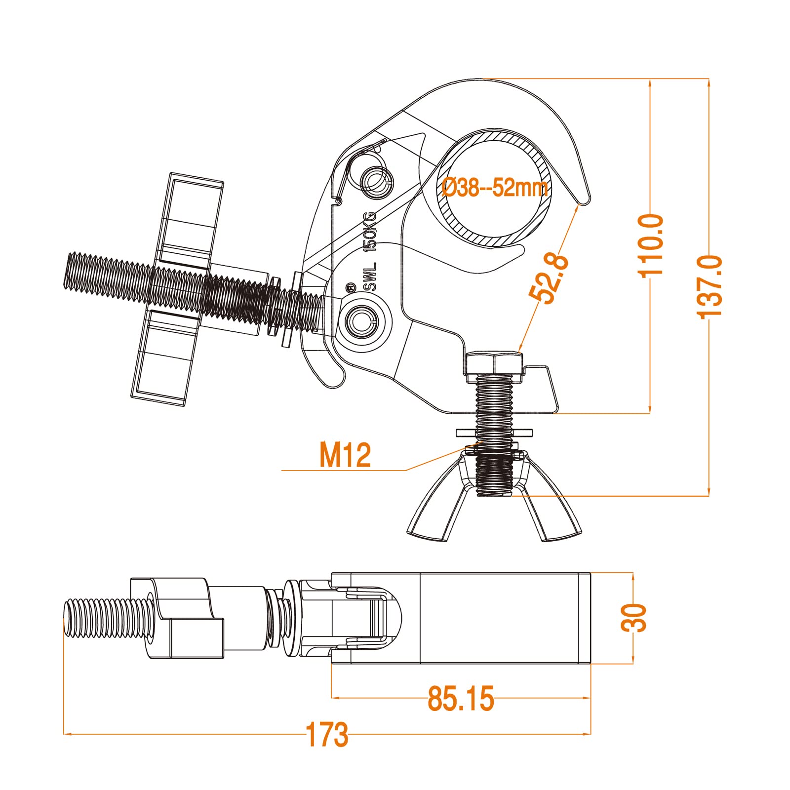 MFL Truss Clamps - Heavy Duty Stage Lighting Clips -7