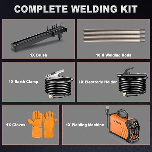 Miniatura 9 de Soldador de palo, máquina de soldadura ARC de 250 amperios con pantalla LED grande, inversor IGBT de doble voltaje de 110 V220 V, soldador portátil