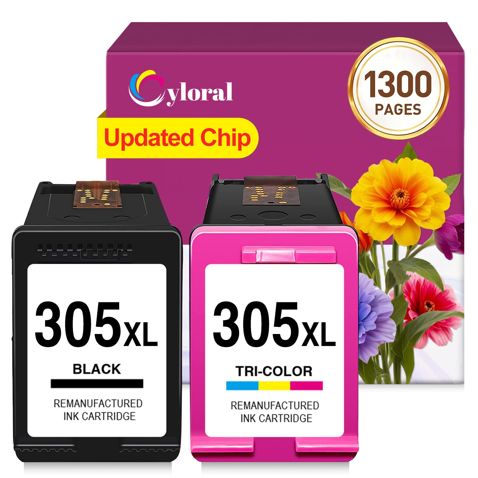 Cyloral 305XL Cartucho para hp 305 XL Cartuchos de tinta para HP 305 Negro y Color pack Compatible con hp ENVY 6000 6010 6010e 6020 6022 6022e 6030 6030e 6032 6032e 6034 6050 6052 6055 6055e 6058 6075