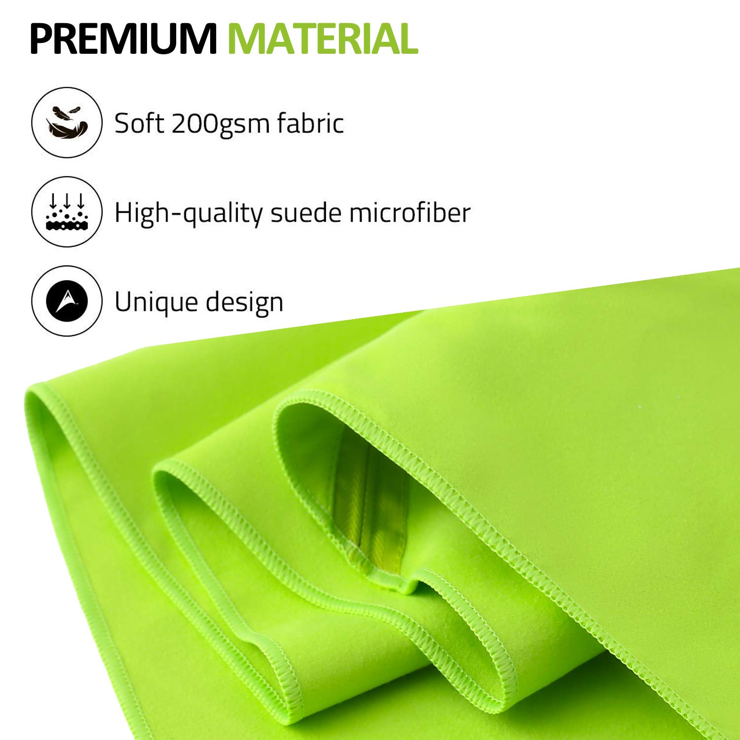 Eono Asciugamano in Microfibra, Spiaggia Si asciuga Rapidamente, Super Assorbente, Compatto, Perfetto per Lo Sport, Viaggi, Campeggio, Palestra, Piscina